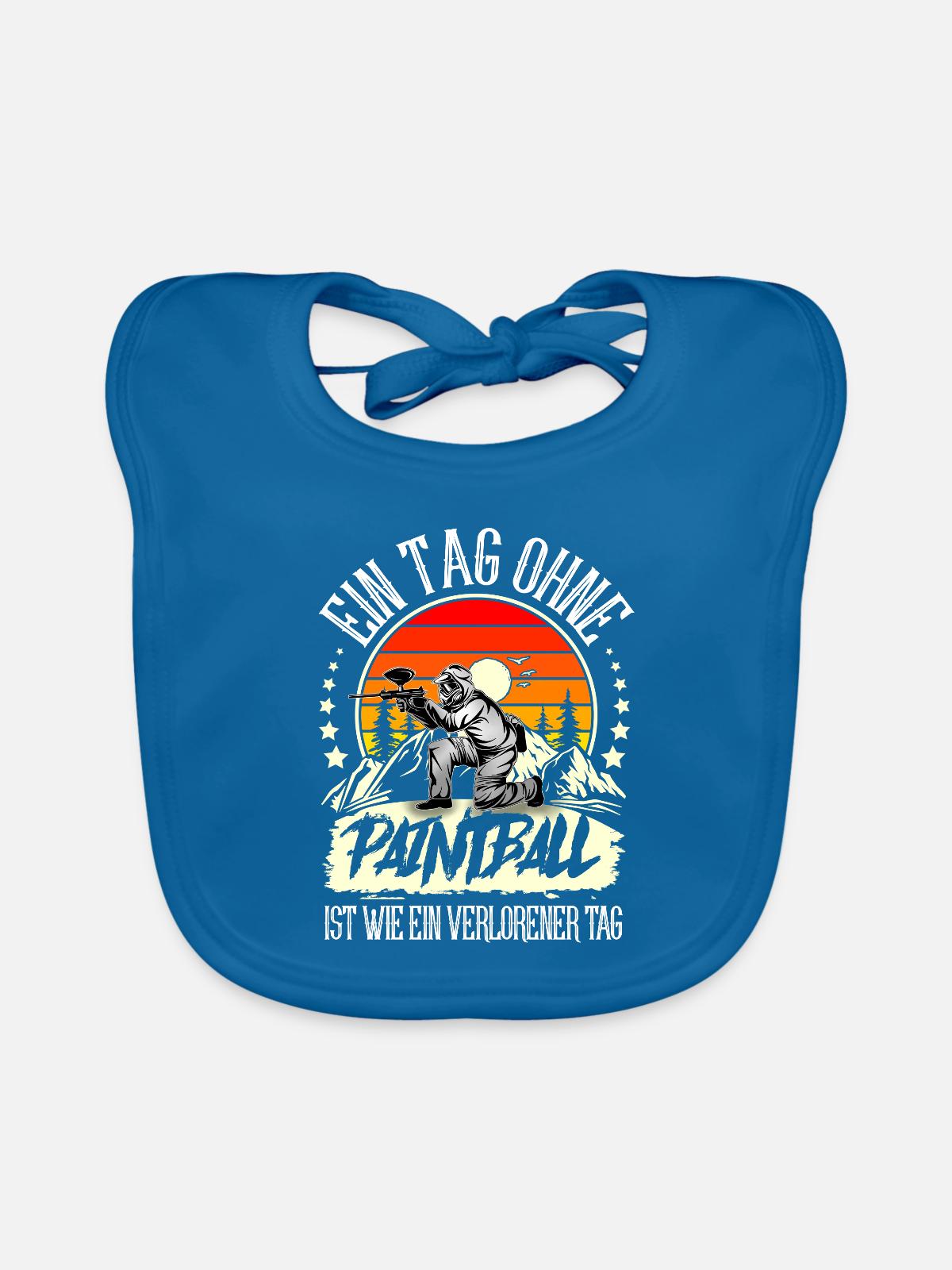 Paintball - Baby Bio-Lätzchen - Pfauenblau - Vorne