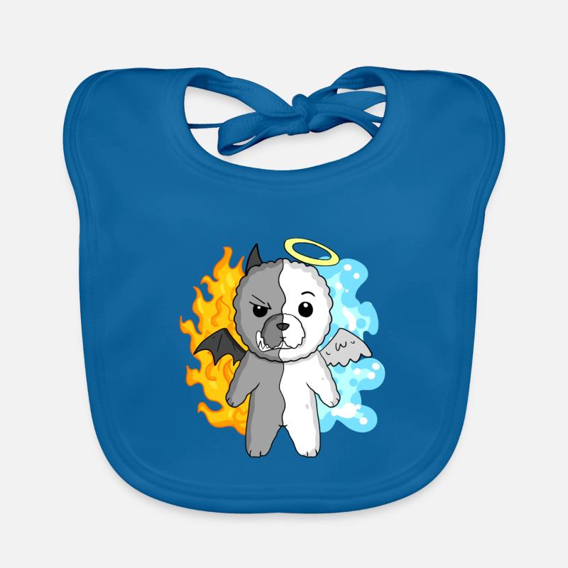 Dog Bichon Frise - Angel and Devil Organic Baby Bibs