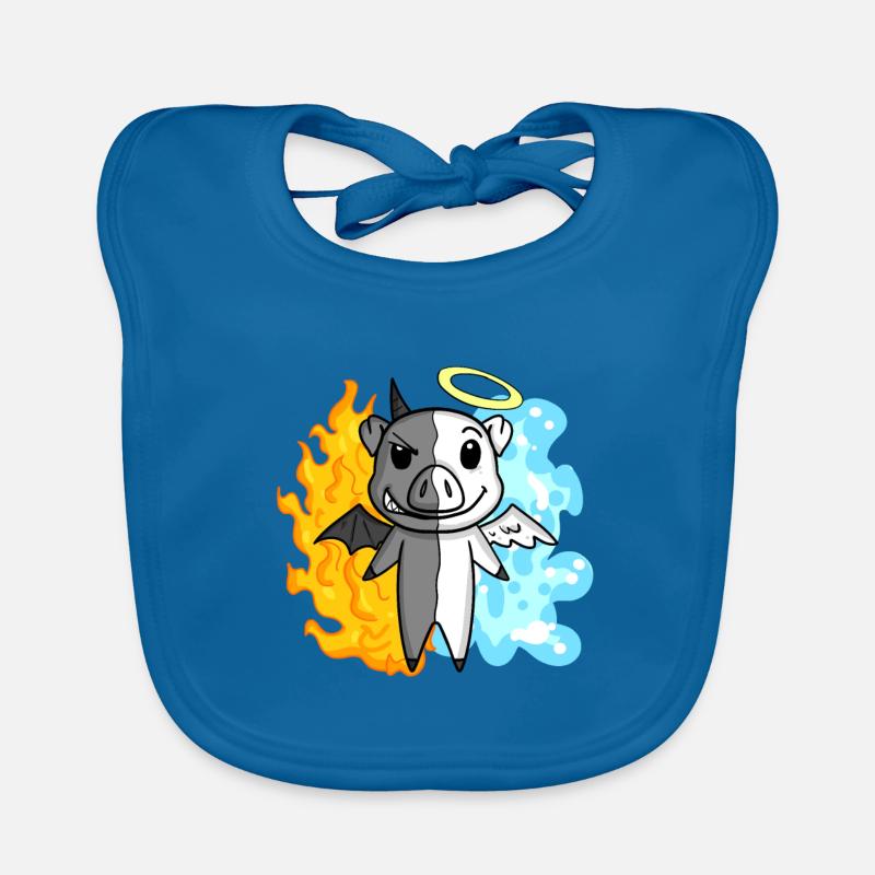 Pig - Angel and Devil Organic Baby Bibs