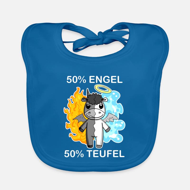 Esel - Engel und Teufel - Baby Bio-Lätzchen - Pfauenblau