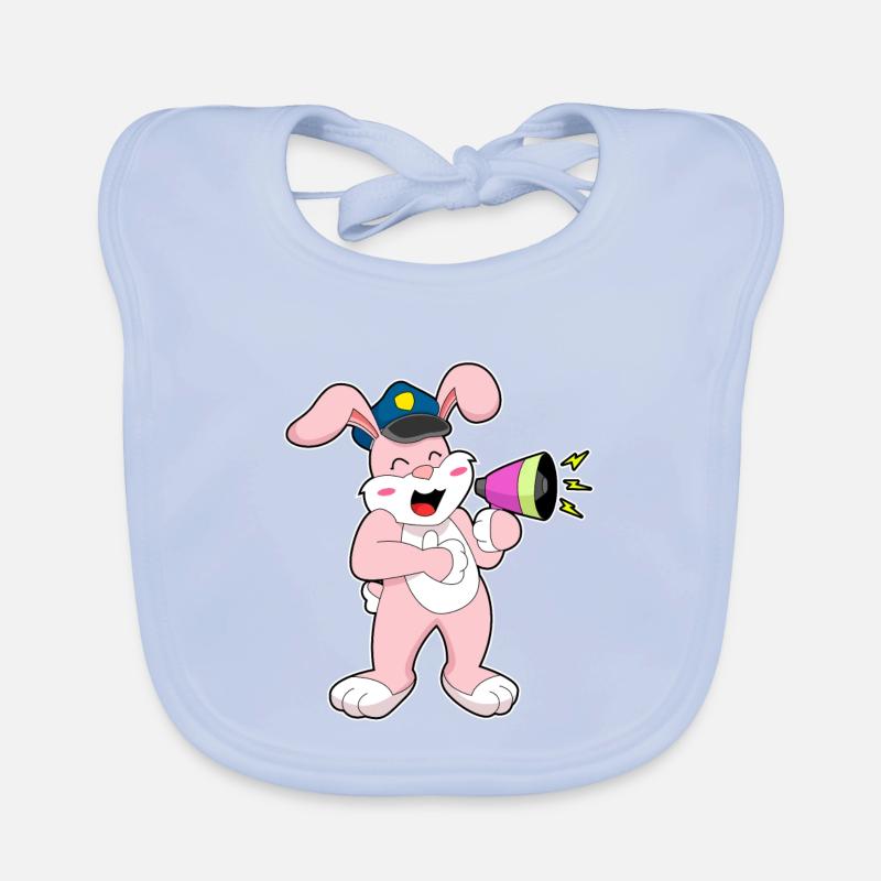 Rabbit Policier Microphone Bavoir bio Bébé