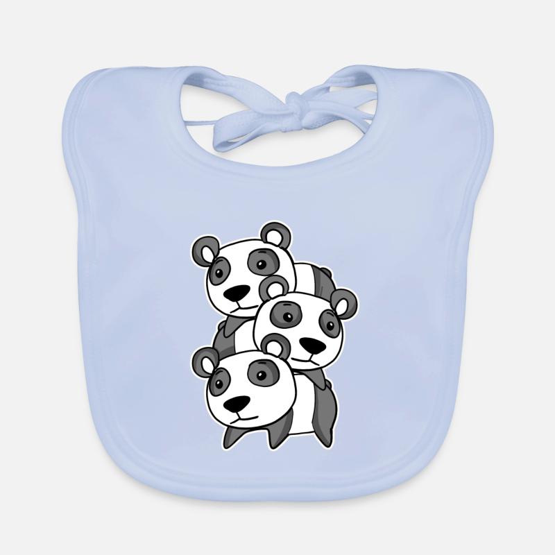 Cute pandas Organic Baby Bibs