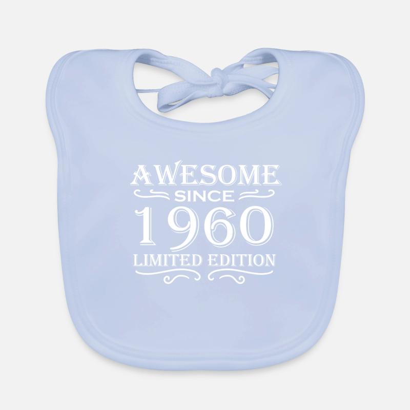 1960 - born 1960 gift Organic Baby Bibs