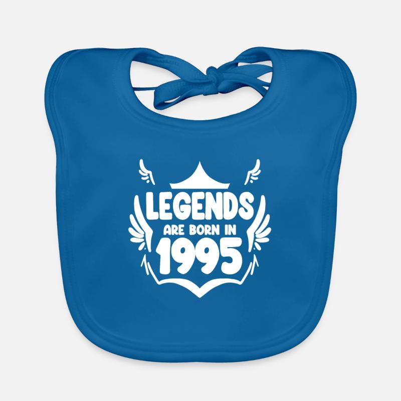 1995 - Né en 1995 - Bavoir bio Bébé - bleu paon