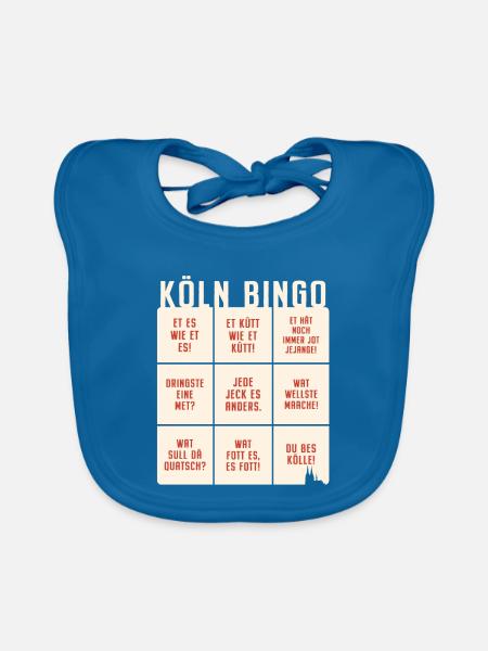Köln Bingo Kölsch Et Kütt Alaaf Kölner Karneval - Baby Bio-Lätzchen - Pfauenblau