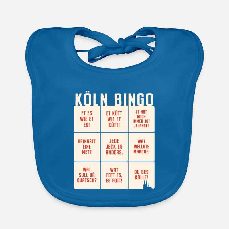 Köln Bingo Kölsch Et Kütt Alaaf Kölner Karneval - Baby Bio-Lätzchen - Pfauenblau