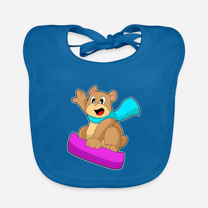 Bear Snowboarder Snowboard Bavoir bio Bébé