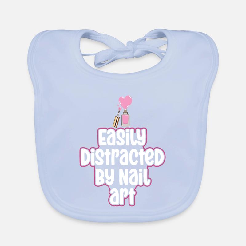 Easily distracted by Nail Art Nail Tech Organic Baby Bibs