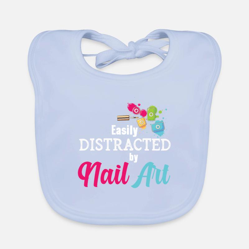 Facilement distrait par Nail Art Nail Tech Bavoir bio Bébé