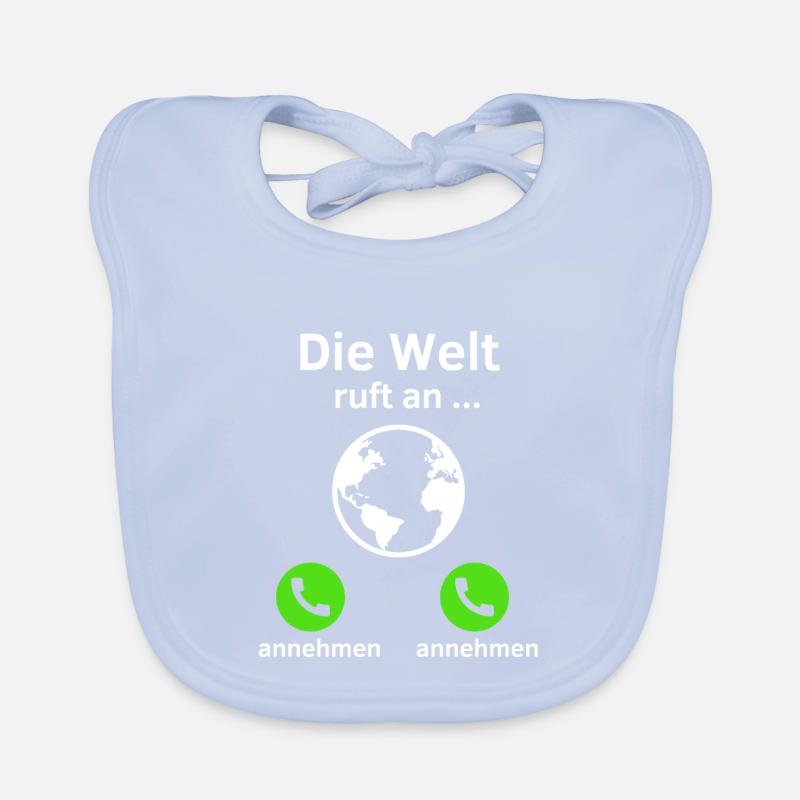 Die Welt ruft an - annehmen oder annehmen? Baby Bio-Lätzchen