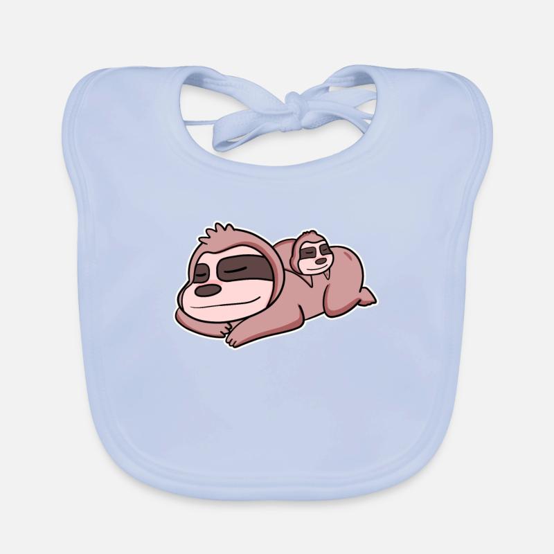Faultier mit Baby Baby Bio-Lätzchen