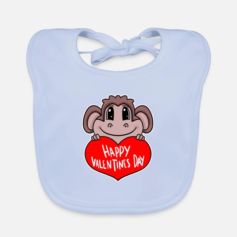 Valentinstag Herz Affe Baby Bio-Lätzchen