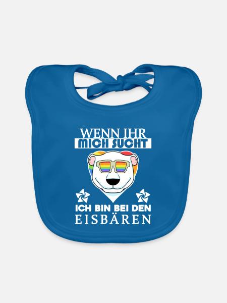 Eisbär Polarbär Bär - Baby Bio-Lätzchen - Pfauenblau
