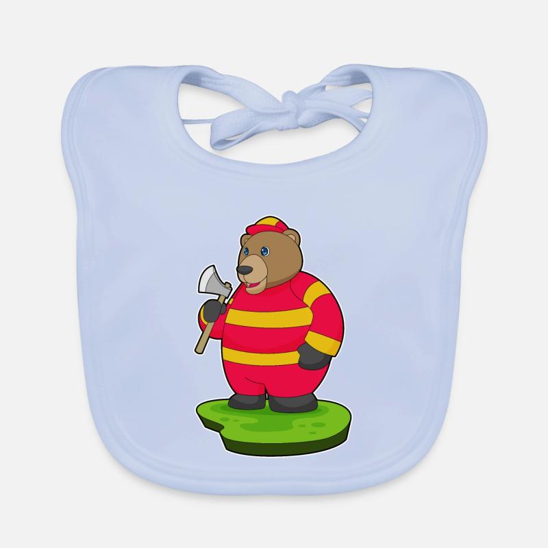 Brigade de pompiers Bear Axe Bavoir bio Bébé