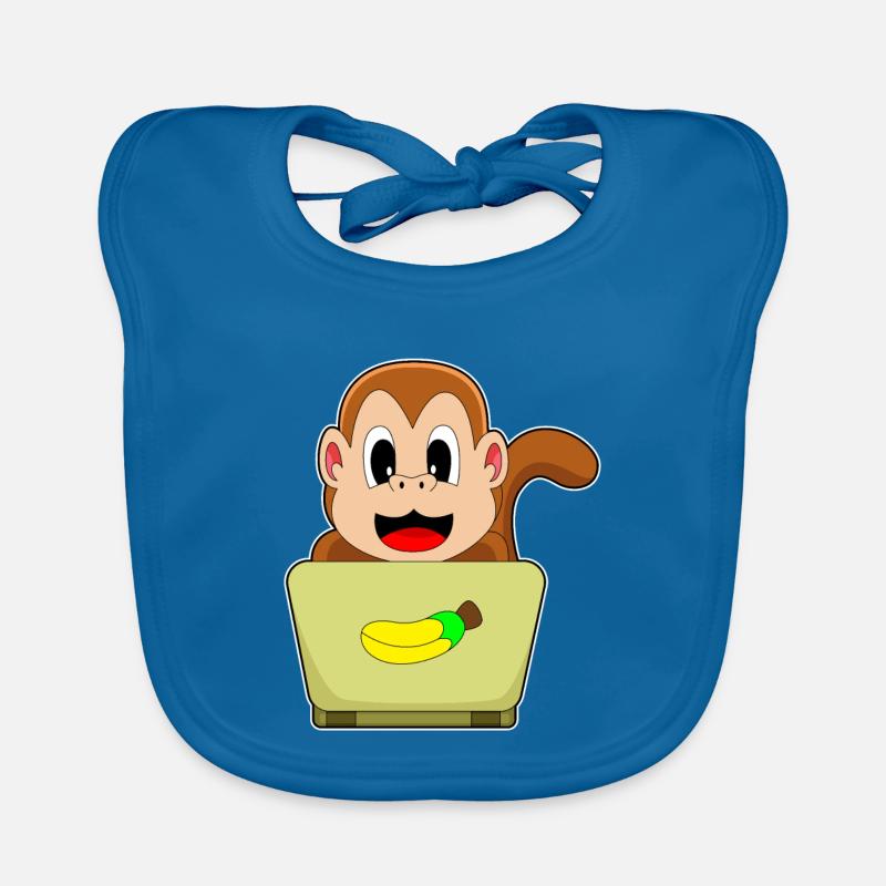 Monkey Laptop Organic Baby Bibs