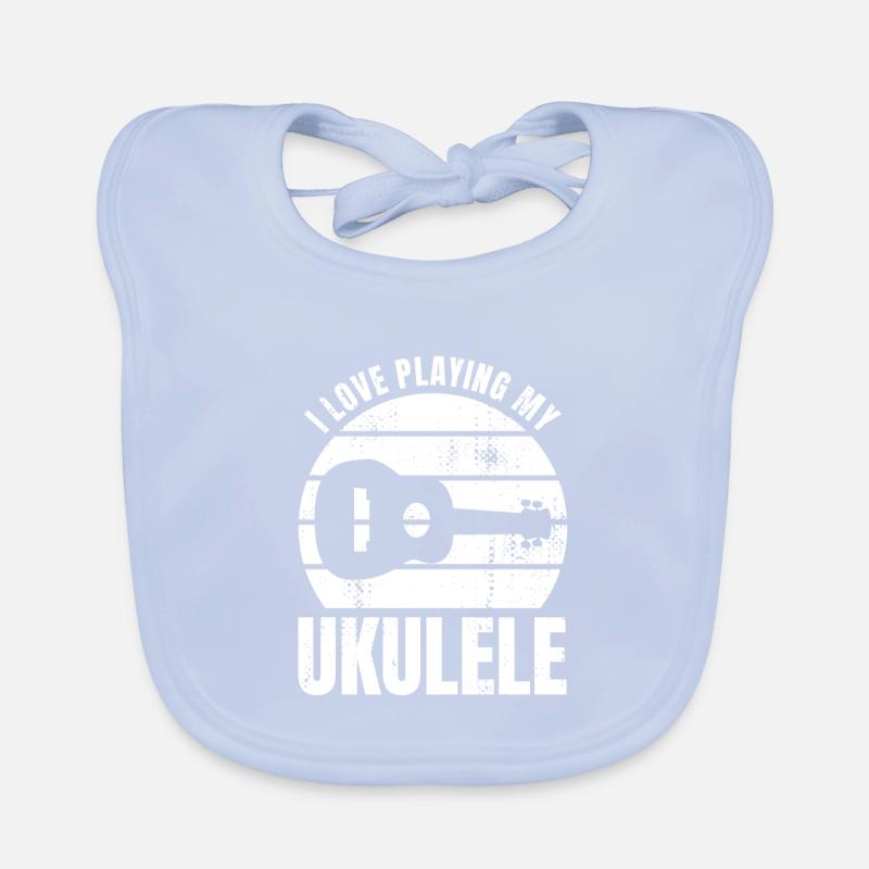 J’adore jouer de mon ukulélé Bavoir bio Bébé
