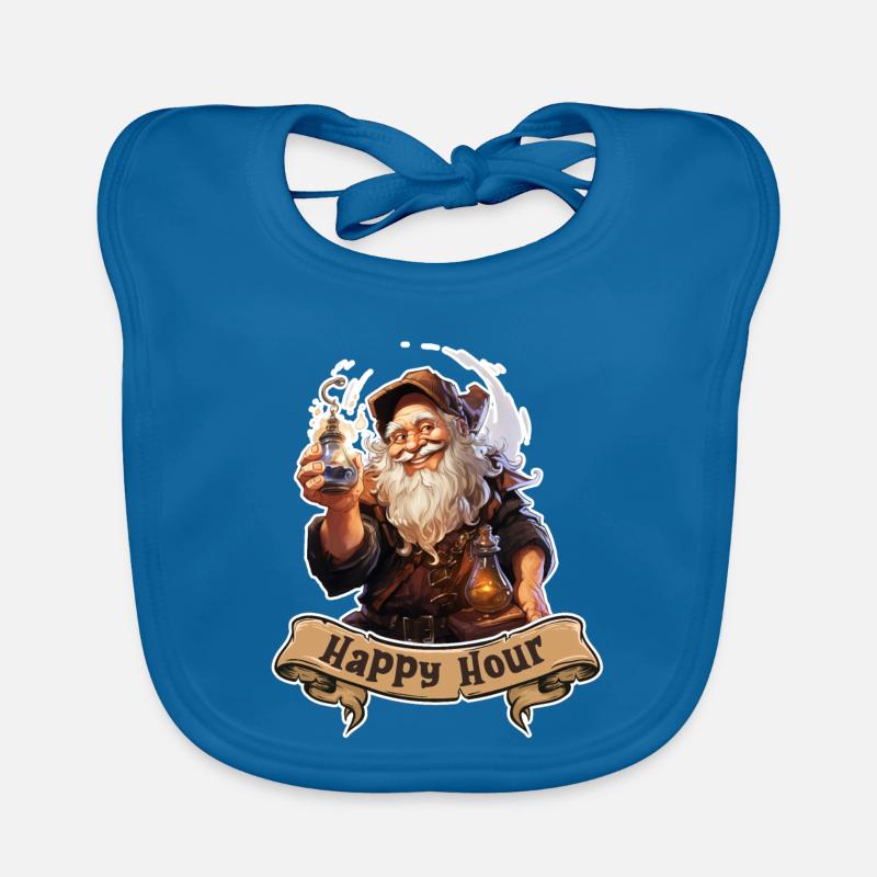 Happy Hour Dwarf with Magic Potion Role Playing Game Organic Baby Bibs