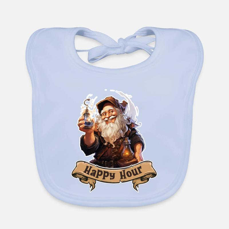 Happy Hour Dwarf with Magic Potion Role Playing Game Organic Baby Bibs