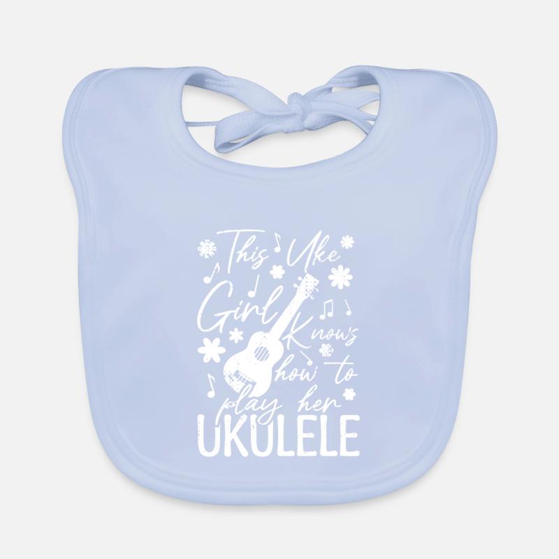 Ukulele Mädel Baby Bio-Lätzchen