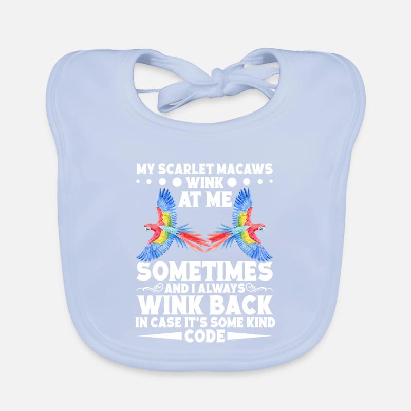 My Scarlet Macaws wink at me sometimes Organic Baby Bibs