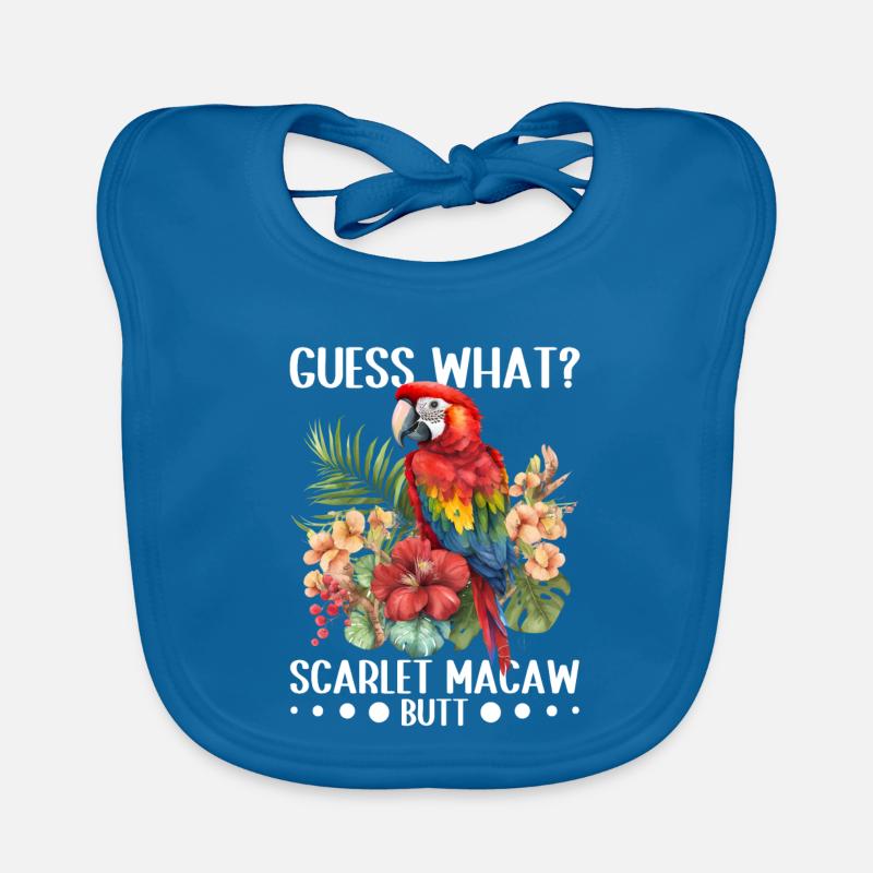Guess what? scarlet macaw butt Organic Baby Bibs