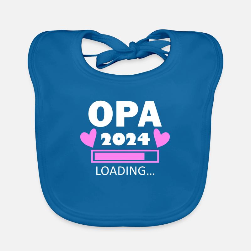 Opa 2024 - Opa werden - Opa loading 2024 - Baby Bio-Lätzchen - Pfauenblau
