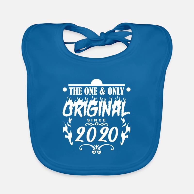 2020 - Année de construction 2020 - Année 2020 - Bavoir bio Bébé - bleu paon