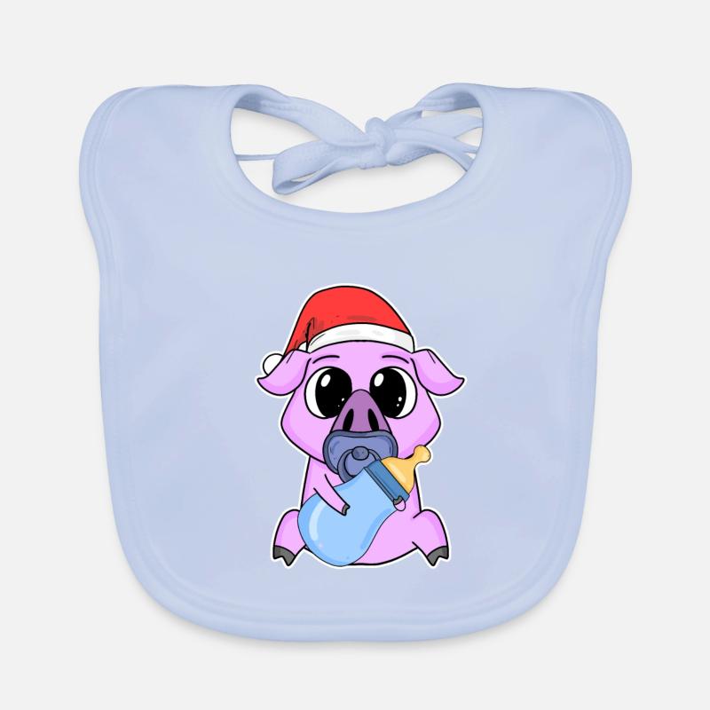 Cochon bébé Noël Bavoir bio Bébé