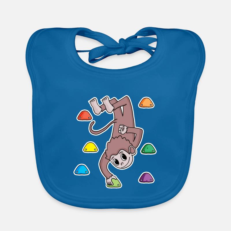 Monkey Rock Climbing Climbing Organic Baby Bibs