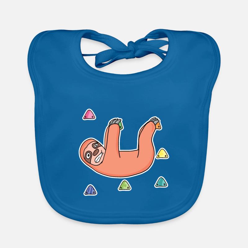 Sloth, Rock Climbing, Rock Climbing Organic Baby Bibs