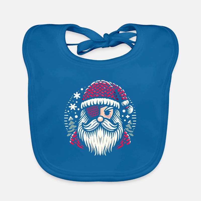 Père Noël tricot patron avec cache-œil Bavoir bio Bébé