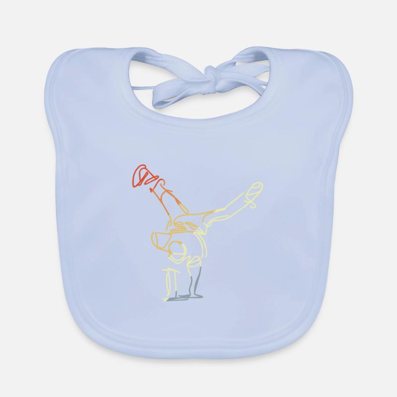 Vintage Breakdancer Sketch Organic Baby Bibs