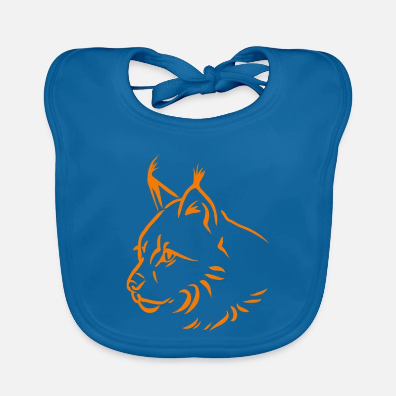 Luchs in orange Baby Bio-Lätzchen