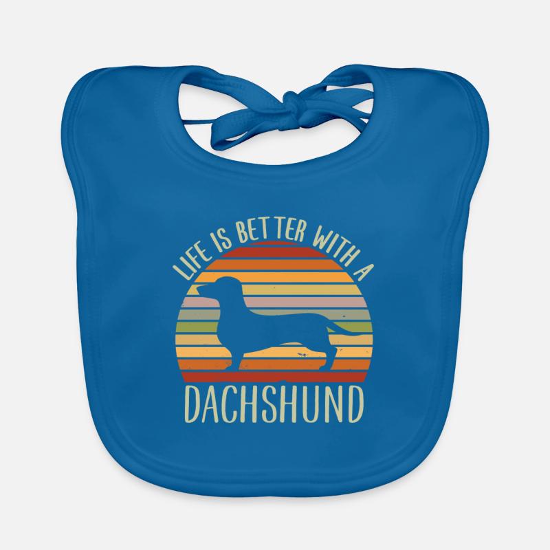 Mit einem Dackel ist das Leben besser - Lustiger Dackel Baby Bio-Lätzchen