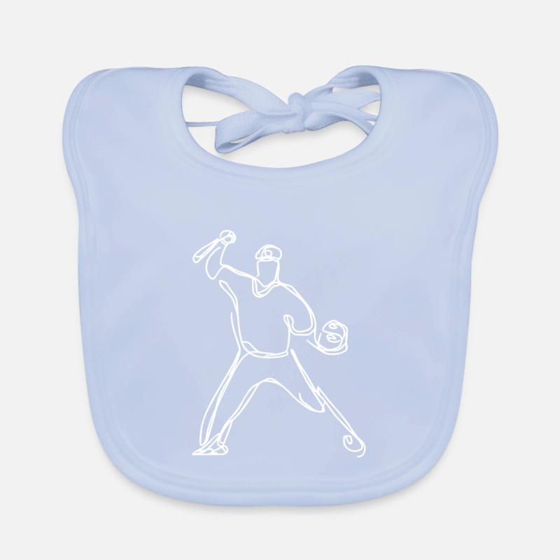 Baseball player sketch Organic Baby Bibs