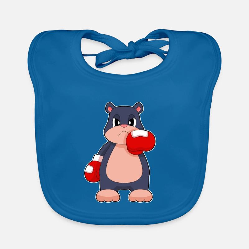Mole Boxer Gants de boxe Boxe - Bavoir bio Bébé - bleu paon