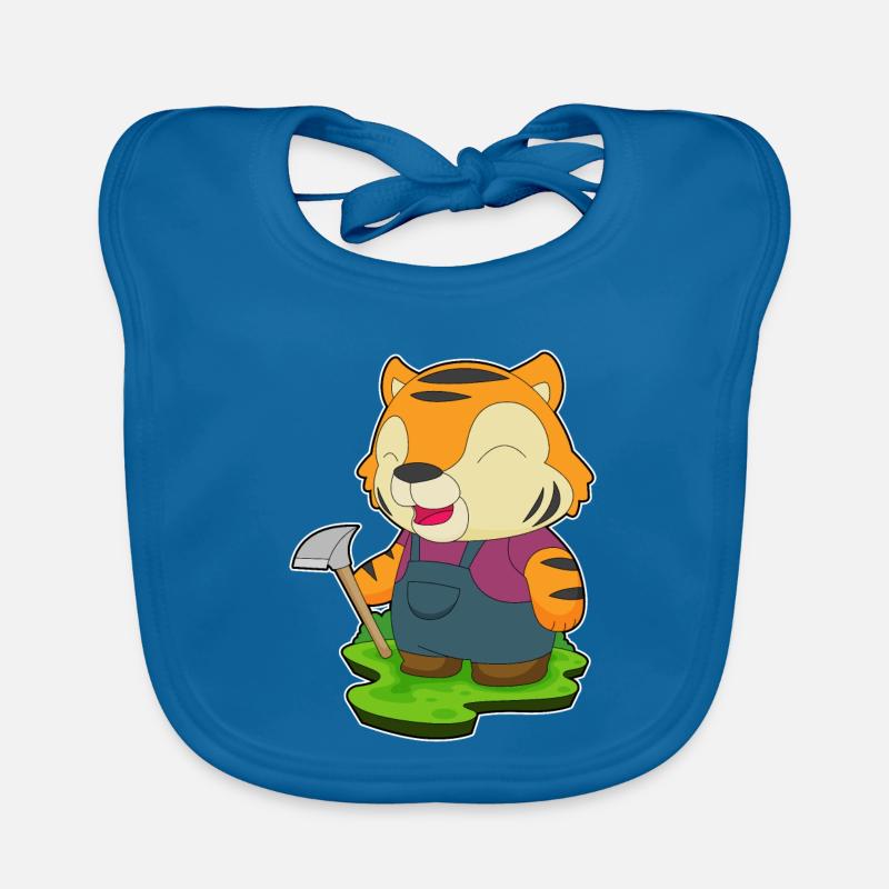Mineur de tigre Exploitation minière à la pioche Bavoir bio Bébé