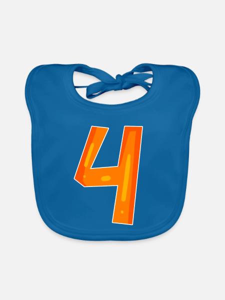 4 orange - Baby Bio-Lätzchen - Pfauenblau