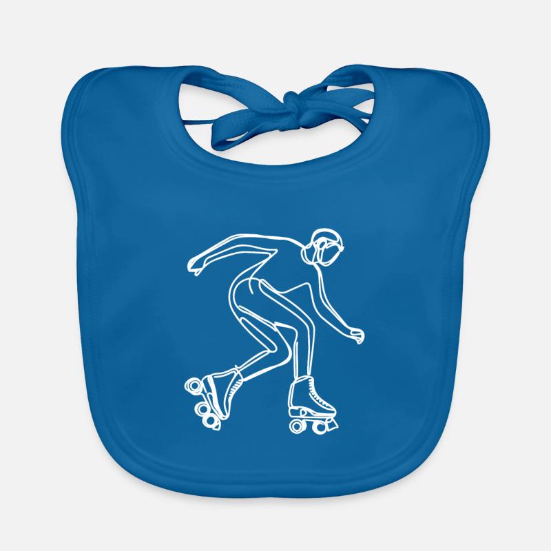 Roller Skater Drawing Organic Baby Bibs