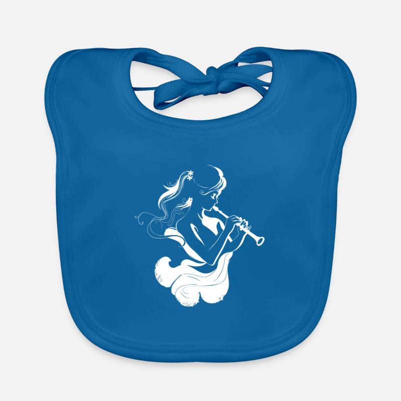 Flute Player Sketch Organic Baby Bibs