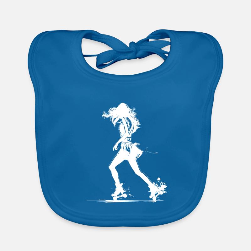 Roller Skater Drawing Organic Baby Bibs