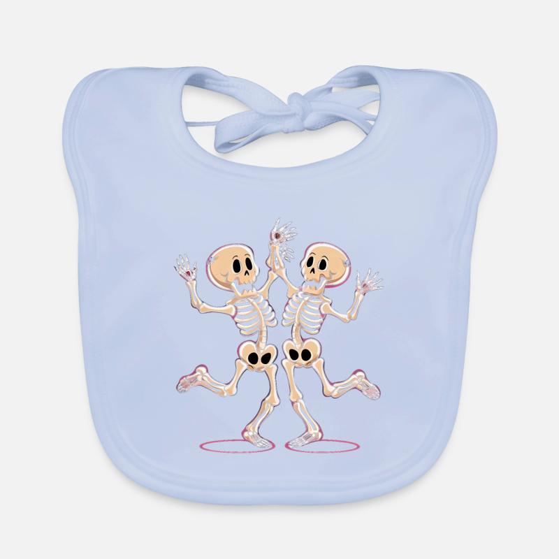 Cheerful Dance Skeleton Figures Organic Baby Bibs