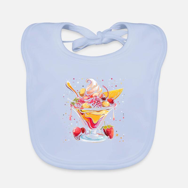 Graphique sundae à la crème glacée Bavoir bio Bébé