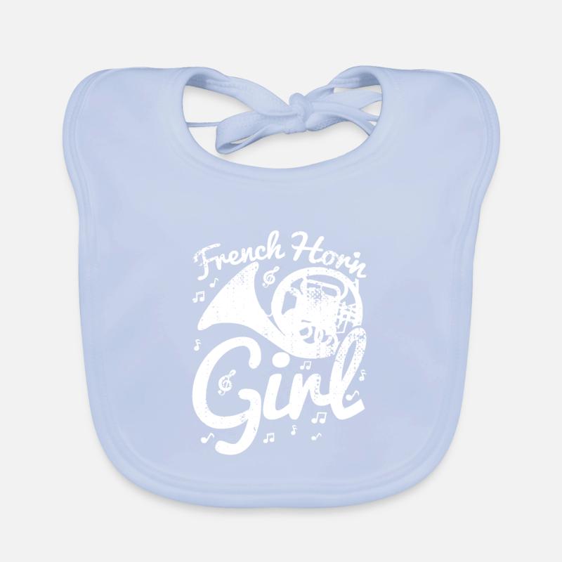 French horn player Organic Baby Bibs