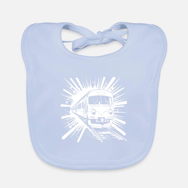 Railroad Comic Look Organic Baby Bibs