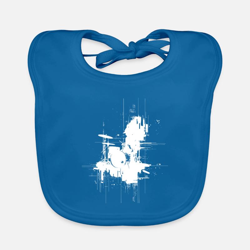 Percussion - Bavoir bio Bébé - bleu paon