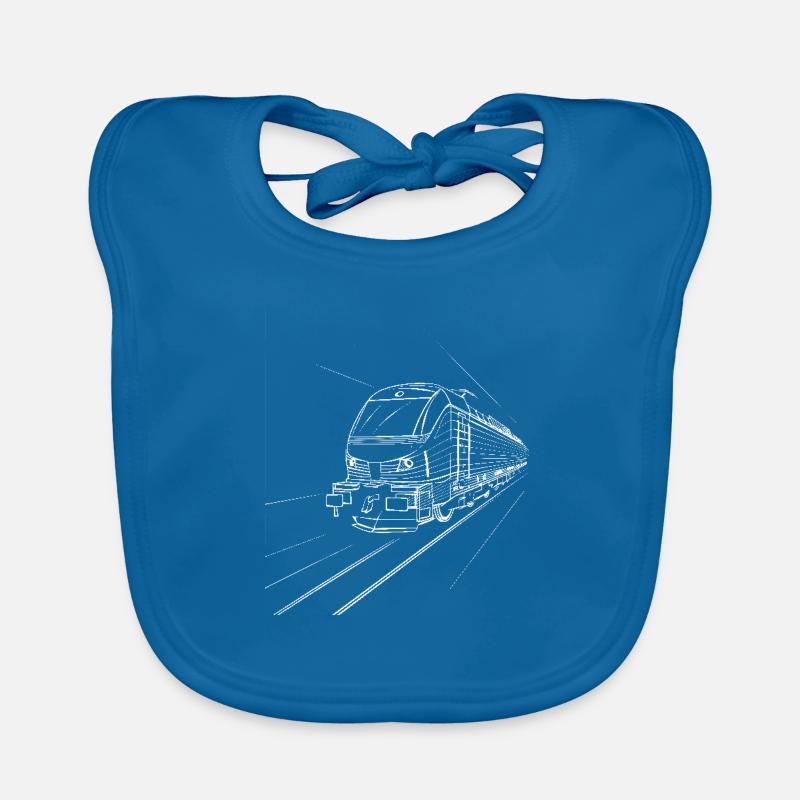 Train Drawing Organic Baby Bibs
