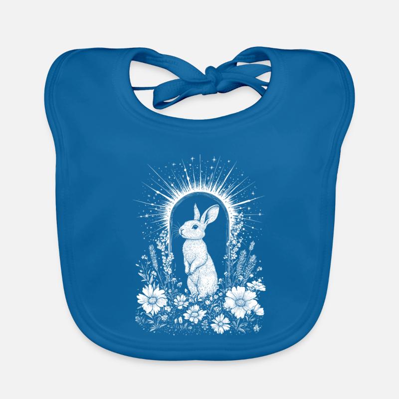 Boho Bunny Cottagecore Spring Bohemian Bunny Motif Organic Baby Bibs