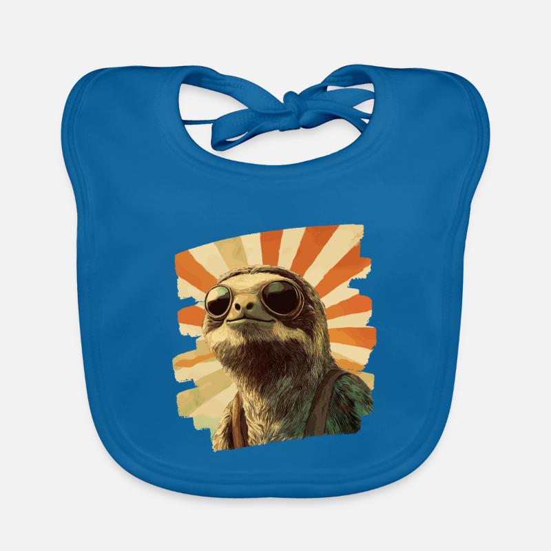 Sloth Retro Organic Baby Bibs