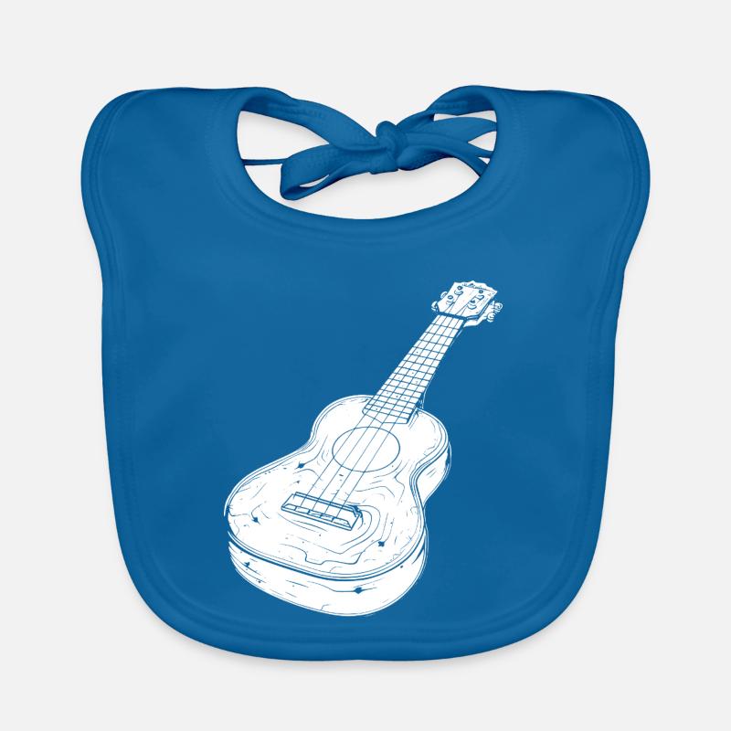 Ukulele Zeichnung - Baby Bio-Lätzchen - Pfauenblau